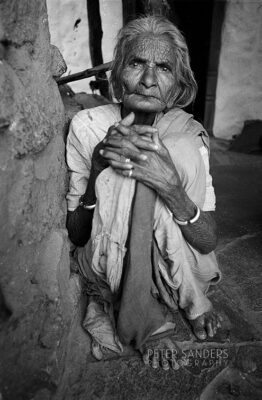 Peter Sanders - 16a Elderly lady in Andhra Pradesh Puttaparthi S.India 1 copy
